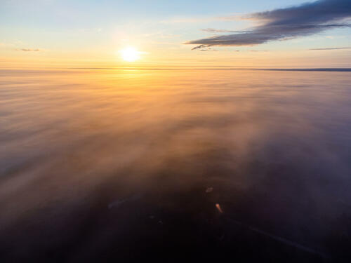 Sunrise above fog 3